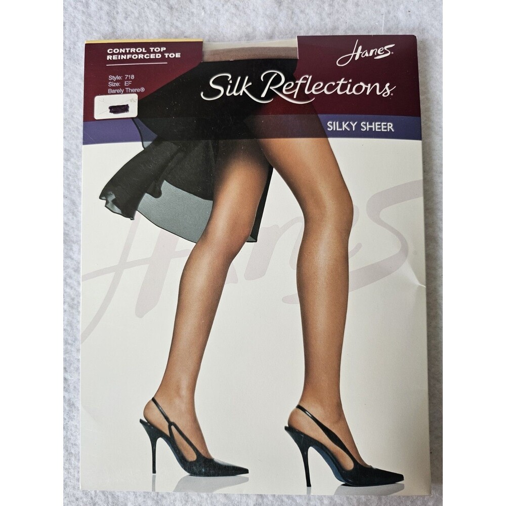 Hanes Silk Reflections Pantyhose Control Top Reinforced Toe EF Barely There
